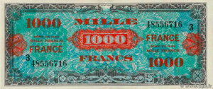 1000 francs France type 1945