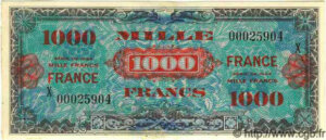 1000 francs France type 1945