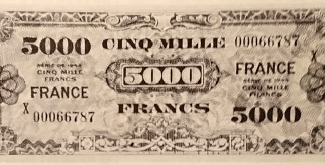 5000 francs France type 1945