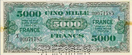 5000 francs France type 1945