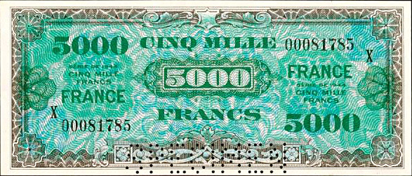 5000 francs France type 1945