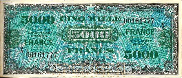 5000 francs France type 1945