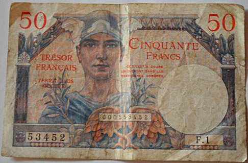 50 francs Trésor Français type 1947