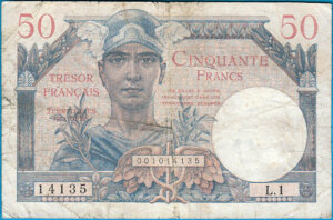 50 francs Trésor Français type 1947