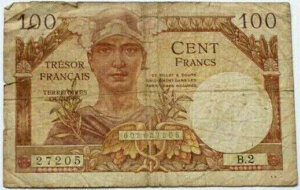 100 francs Trésor Français type 1947