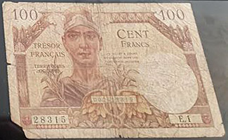 100 francs Trésor Français type 1947