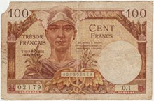 100 francs Trésor Français type 1947