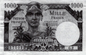 1000 francs Trésor Français type 1947