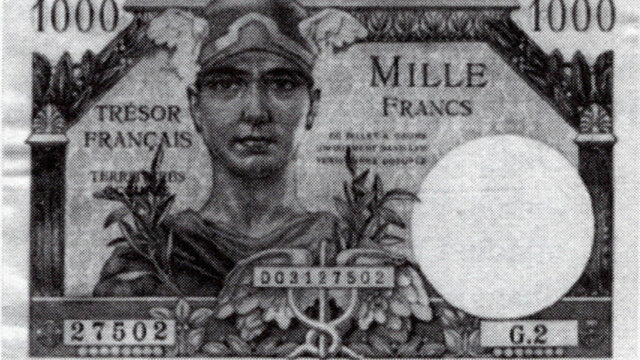 1000 francs Trésor Français type 1947