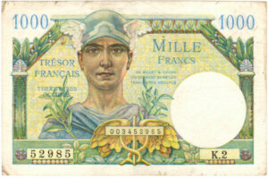 1000 francs Trésor Français type 1947