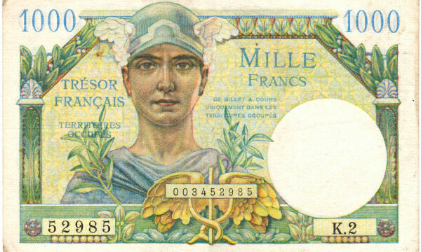 1000 francs Trésor Français type 1947