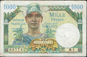 1000 francs Trésor Français type 1947