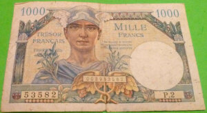 1000 francs Trésor Français type 1947