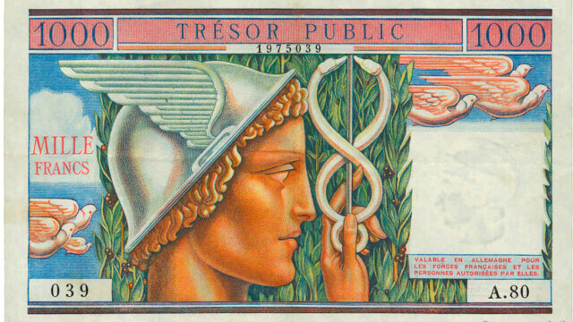 1000 francs Trésor Public type 1955