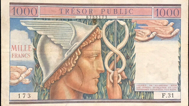 1000 francs Trésor Public type 1955