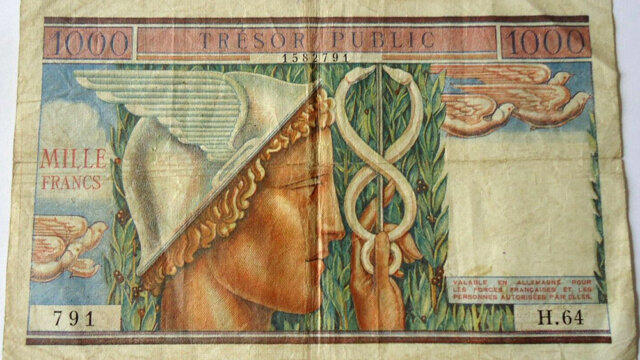 1000 francs Trésor Public type 1955