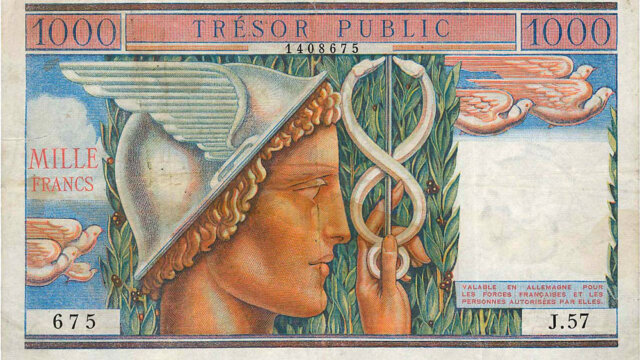 1000 francs Trésor Public type 1955