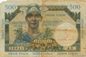 5NF sur 500 francs Trésor Public type 1960