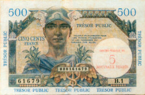 5NF sur 500 francs Trésor Public type 1960