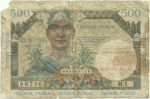 5NF sur 500 francs Trésor Public type 1960