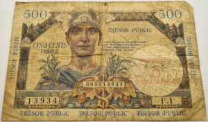 5NF sur 500 francs Trésor Public type 1960