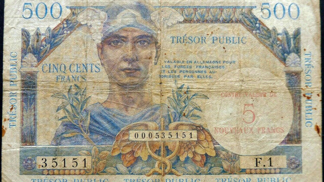 5NF sur 500 francs Trésor Public type 1960