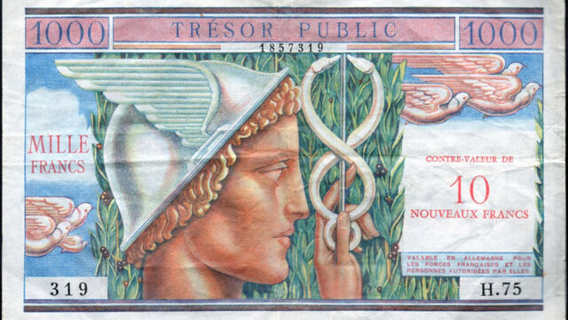 10NF sur 1000 francs Trésor Public type 1960