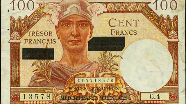 100 francs Suez type 1956