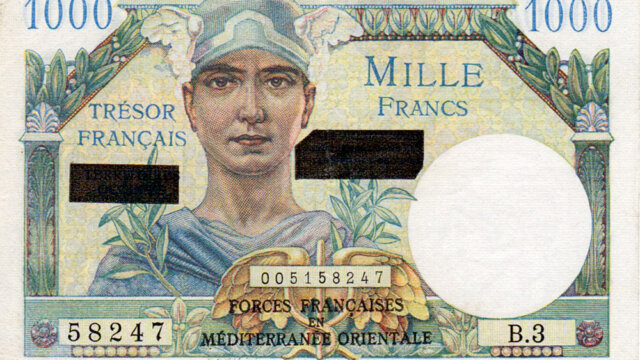 1000 francs Suez type 1956