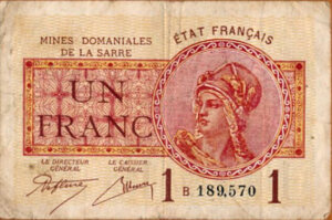 1 franc Mines domaniales de la Sarre type 1920