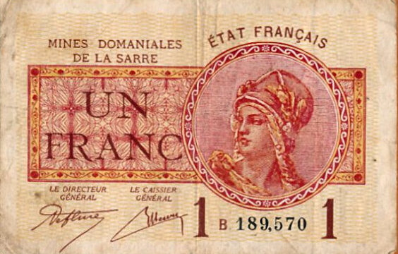 1 franc Mines domaniales de la Sarre type 1920