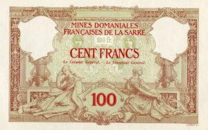 100 francs Mines domaniales de la Sarre type 1920