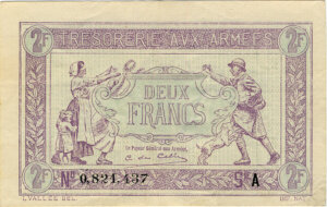 2 francs Trésorerie aux armées type 1917