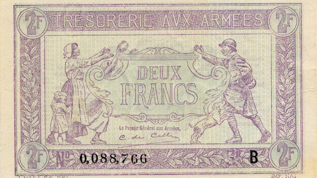 2 francs Trésorerie aux armées type 1917