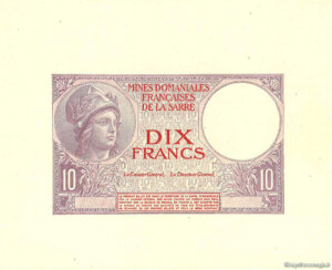 10 francs Mines domaniales de la Sarre type 1920