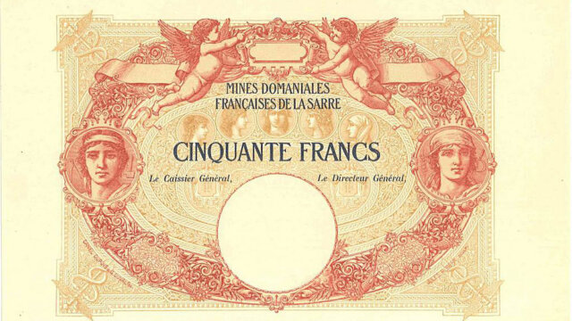 50 francs Mines domaniales de la Sarre type 1920