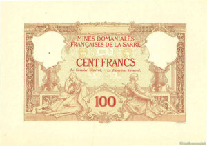 100 francs Mines domaniales de la Sarre type 1920