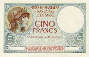 5 francs Mines domaniales de la Sarre type 1920