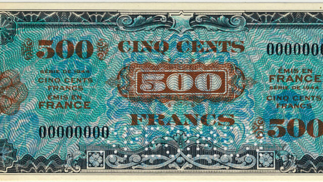 500 francs Drapeau type 1944