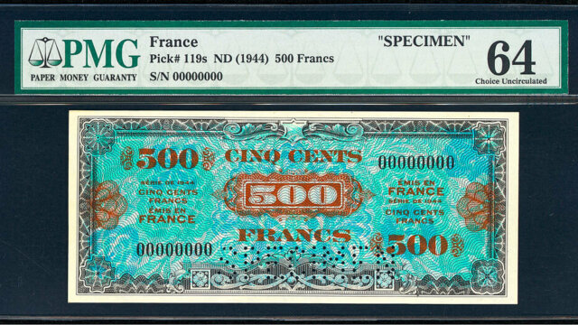 500 francs Drapeau type 1944