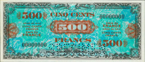 500 francs Drapeau type 1944