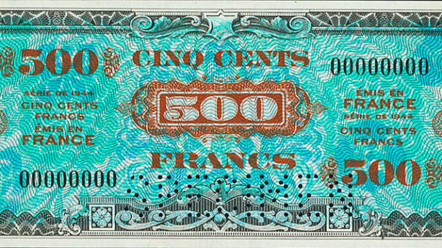 500 francs Drapeau type 1944