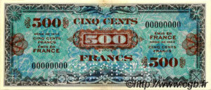 500 francs Drapeau type 1944