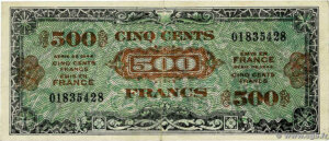 500 francs Drapeau type 1944