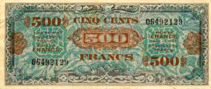 500 francs Drapeau type 1944