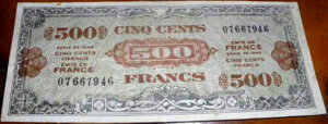 500 francs Drapeau type 1944