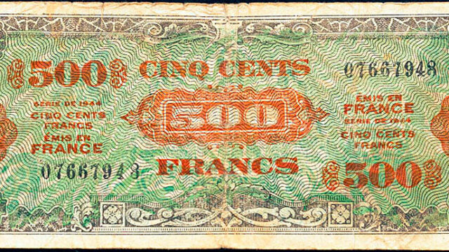 500 francs Drapeau type 1944