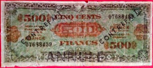 500 francs Drapeau type 1944