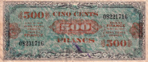 500 francs Drapeau type 1944