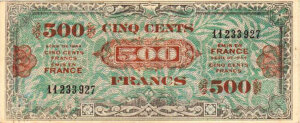 500 francs Drapeau type 1944